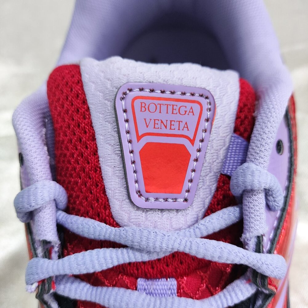 Bottega Veneta Red & Purple Mesh Sneakers View 4